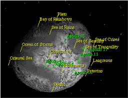 Hovering over Moon, labels on